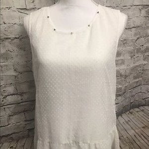 H&M Sheer Sleeveless Blouse Spiked Collar
